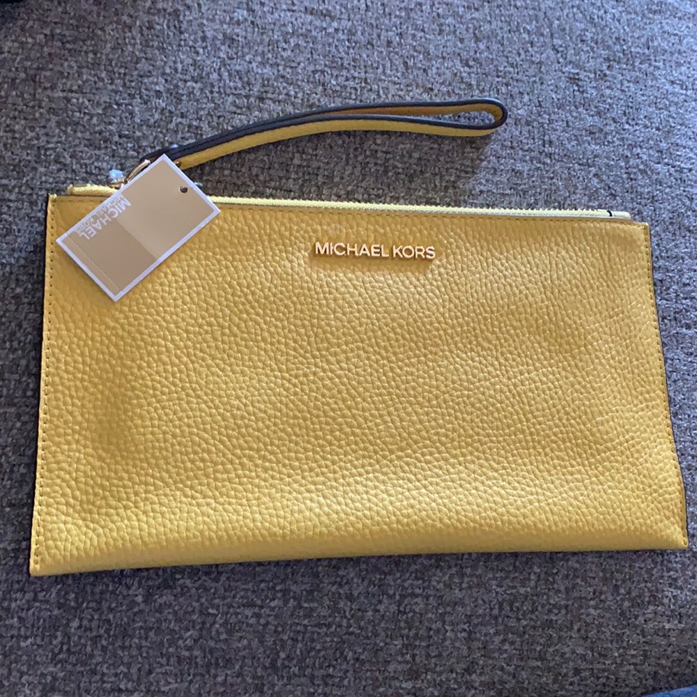MK large zip clutch wristlet